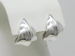TIFFANY & CO. Pair of Sterling Leaf Motif Ear Cuff Huggie Earrings B6547 - Picture 1 of 8