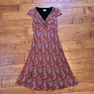 Vestido Tessuto Mujer Vintage Años 90 Estampado Paisley Talla Grande Hecho en EE. UU. Foto 1 de 4