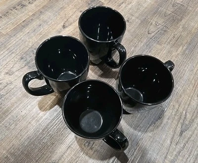 Juego de 4 tazas café té gres negro Corelleo Foto 1 de 4