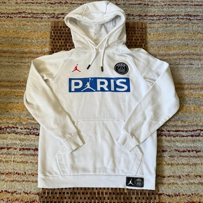 Nike Air Jordan Paris Saint Germain Pullover Sudadera con Capucha Blanca Para Hombre Grande L Foto 1 de 3