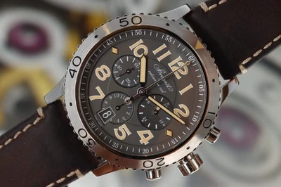 宝玑 XXI 型飞返计时码表,蓝灰色表盘 - 钢,3817ST/X2/3ZU WE — 第 1/4 张图片