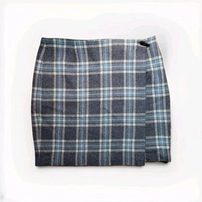 Elisabeth Liz Claiborne 70% Lana Envolvente Falda Recta Cuadros 18P Oficina Universitaria  Foto 1 de 4