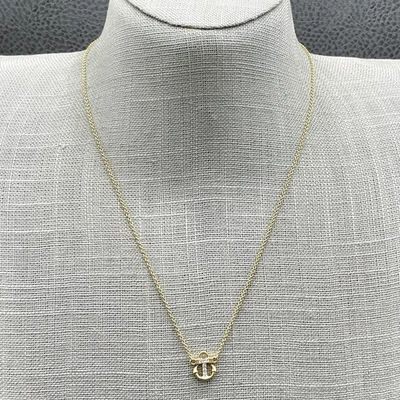 Spartina 449 Anchor Necklace Nautical Pendant Adjustable Dainty Chain Gold Tone - Image 1 of 4
