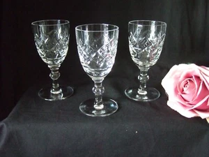 3 vasos vintage de cristal de plomo de jerez/puerto/licor de 10,5 cm (CS1) - Imagen 1 de 7