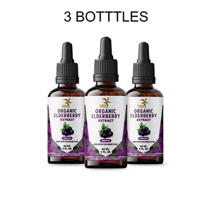 Elderberry Extract Organic Non GMO Tincture Liquid Herbal Drops 6 F loz - Picture 1 of 10