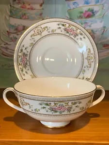 Royal Doulton Vintage "Alton" Cream Soup Bowl & Underplate - Elegant Collectible - Picture 1 of 18