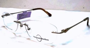 Naturally Rimless NR 359 Designer Eyeglasses Frame, 52-18-135, Gold, NWT $102 - Picture 1 of 5