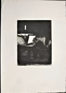Eau-forte Autoportrait de François Bonvin - Foto 1 di 2