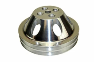 Machined Aluminum SWP Double Groove Water Pump Pulley - Fits Chevy SBC 283-350 - Picture 1 of 1