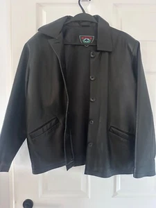 MARRS MODA PER ACELIN VINTAGE LEATHER BLACK COAT XS  - Picture 1 of 6
