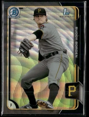 2015 Bowman Chrome Black Wave Refractor #BCP63 Buddy Borden Pirates - Image 1 of 2