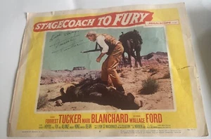 Forrest Tucker handsignierte Lobbykarte Postkutsche To Fury 1956. - Bild 1 von 3