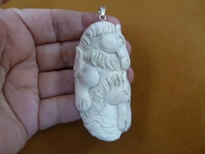 (j-hors-1) wild HORSE three HEAD PENDANT heads HORSES water buffalo material - Picture 1 of 2