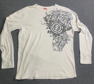 Vintage Y2K Element Thermo Shirt Erwachsene XL Off-White Waffelstrick Skater Grunge - Bild 1 von 14