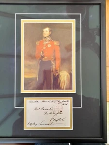 FITZROY SOMERSET - DISTINGUISHED FIELD MARSHAL - WATERLOO - SIGNED DISPLAY - Picture 1 of 5