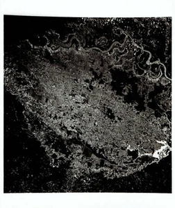 1969 Press Photo aerial of Louisiana taken by Apollo 9 Astronauts Crew in Space - Picture 1 of 2