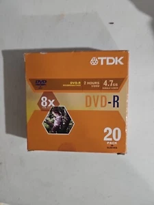 NEW SEALED 20-Pack TDK DVD-R - 4.7GB 2 Hours - Camcorder / DVD Player Discs - Picture 1 of 5