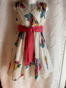 IMMACULATE VERY PRETTY LITTLE JOULES CLOTHING WHITE FLORAL SUMMER DRESS  - Picture 1 of 8