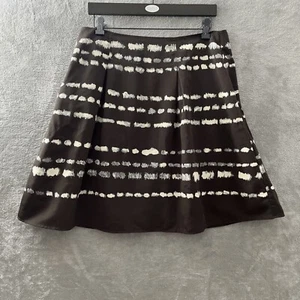 Simply Vera Vera Wang Skirt Womans 10 Geometric Brown Full Zip Short Polyester - Picture 1 of 9