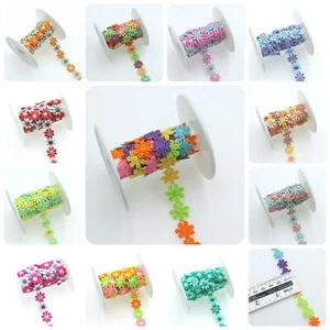 FCL Daisy Chain 15mm W 2Y Fine Flower Lace Trim Multicolor Add Touch Springtime - Picture 1 of 63