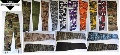MARKENLOS BDU Hose Tarnhose Armyhose Kampfhose Rangerhose Feldhose Cargo MMB versch Farben