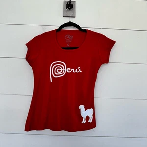 Cuy Arts Damen T-Shirt Small Red Lama Logo Peru - Bild 1 von 6