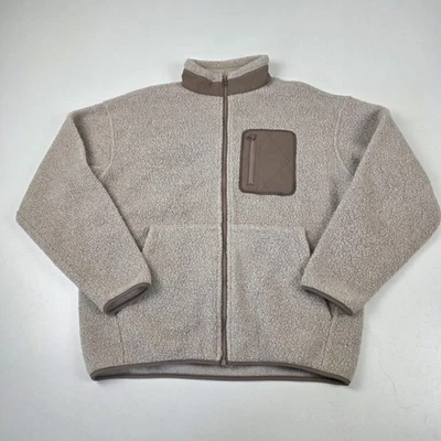 Jaqueta Outdoor Voices Pequena Lã Lã Lã Zíper Completo Sherpa Bolso Quente Casual - Imagem 1 de 4