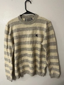 EUC Mens Express Lambswool Cashmere (5%) Blend Sweater Large Striped Pullover - Picture 1 of 6