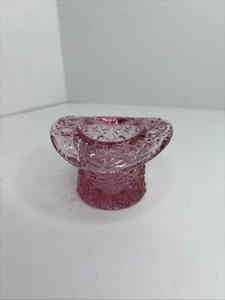 Vintage Fenton Glass Daisy Button Cranberry Pink Top Hat Toothpick Holder RARE - Picture 1 of 7