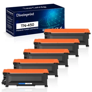 5PK TN450 Kaseta z tonerem pasuje do Brother TN420 IntelliFax-2840 2990 MFC-7240 - Zdjęcie 1 z 12