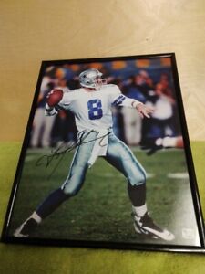 NFL Dallas Cowboys Great! Troy Aikman Autographed Framed 11×14 GAI COA