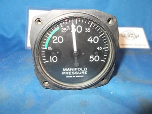 MANIFOLD PRESSURE ( 10-50 ) GAUGE 3 1/8" w/GREEN ARC - Picture 1 of 2
