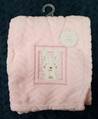 TJM Decke Rosa Fleece Weiß Hase Kaninchen Motiv TJ Morris Neu