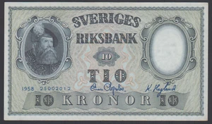 Sweden 10 Kronor 1958 XF P. 43, Banknote, Circulated - Picture 1 of 2