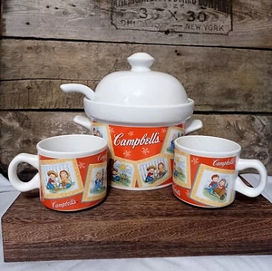 Vtg Campbell’s Soup Serving Bowl with Lid Ladle 2 Cups Tureen - Picture 1 of 6