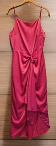 Elle Zeitoune Pink Satin Rouched Slip Maxi Dress Sz XS Formal - Picture 1 of 7