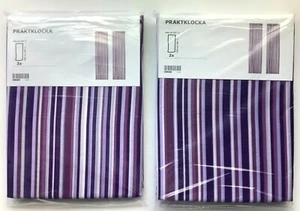 Juego de 2 - Cortinas Ikea PRAKTKLOCKA 2 Pares (4 Paneles) Lila Púrpura Rayas  - Imagen 1 de 5