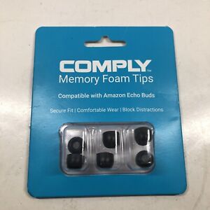 Comply Memory Foam Tips For Amazon Echo Buds (M/L, 3 Pairs) Black