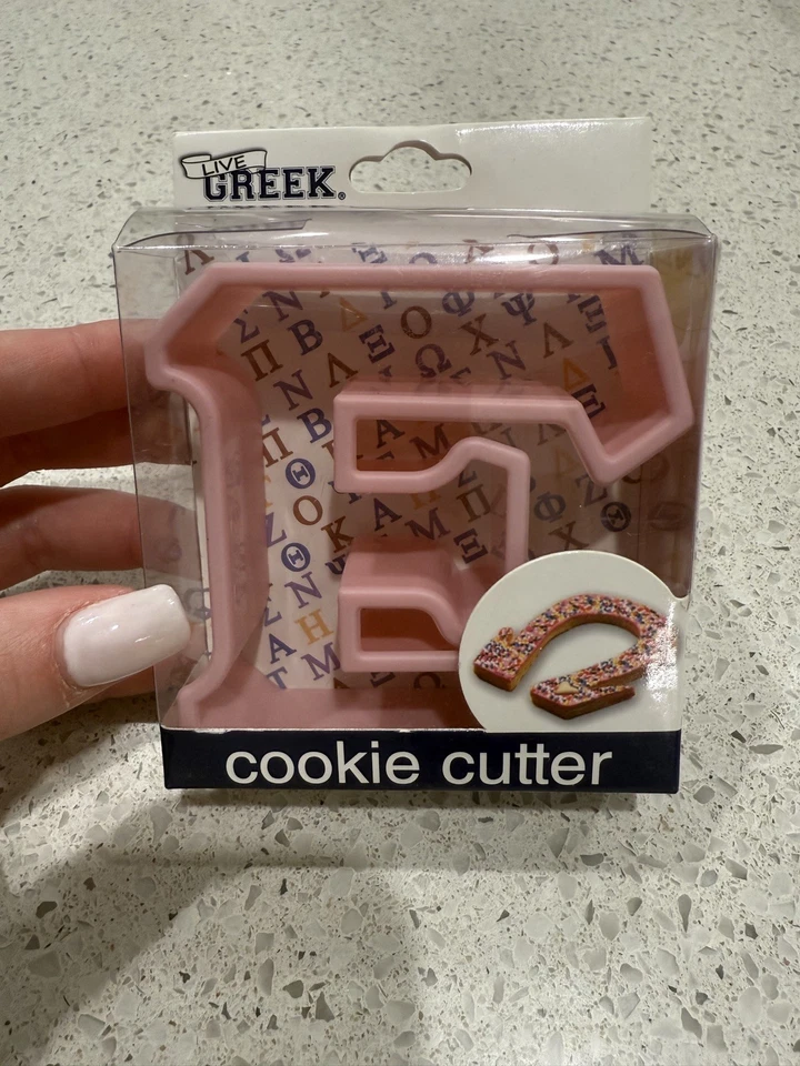 Cortador de galletas de alfabeto griego-griego vivo "Epsilon" hermandad, fraternidad, estudiantes Foto 1 de 1