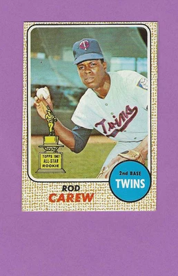Tarjeta de béisbol 1968 Topps Twins HOF segunda base Rod Carew #80 Foto 1 de 2