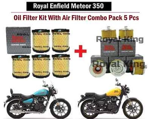 Royal Enfield "Meteor 350cc" "Filtro de Aceite" y "Filtro de Aire" "Pack Combo de 5 PC... - Imagen 1 de 5