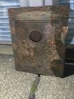 Antique 19th Century Copper Embossed Scenic Fireplace Cover/Front Cowboy Indian