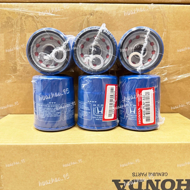 6 filtros de aceite originales Honda CON arandela de tapón de drenaje 15400-PLM-A02 NUEVO SELLADO Foto 1 de 2
