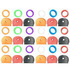 48pcs Key Cap Covers Rings Silicone ID Toppers for House Organization