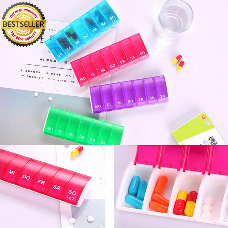 MARKENLOS Wöchentliche Pille Box Daily Organizer Medizin Tablet Storage Dispenser 7 Tage