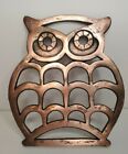 Vintage Metal Owl Trivet Cast Iron 7”x 6” Kitchen Serving or Decor