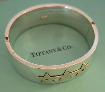 Brazalete Tiffany Co Vintage 3 Estrellas Plata Esterlina Rubí Diamante Zafiro Foto 1 de 4