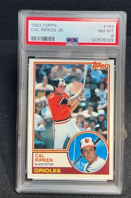 1983 Topps Set-Break #163 Cal Ripken Jr. PSA 8 QUASE PERFEITO-PERFEITO - Imagem 1 de 2