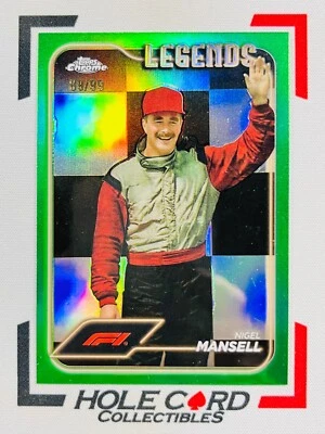 NIGEL MANSELL 2024 Topps Chrome Formula 1 F1 #194 Green Refractor 89/99 - Image 1 of 3