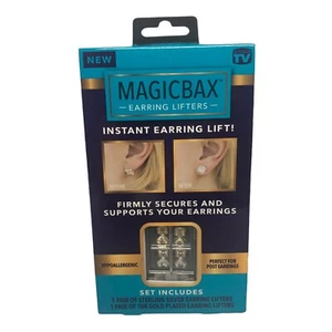 Lot of 10 MAGIC BAX Earring Lifters Adjustable Hypoallergenic Earring Lifts New - Picture 1 of 3